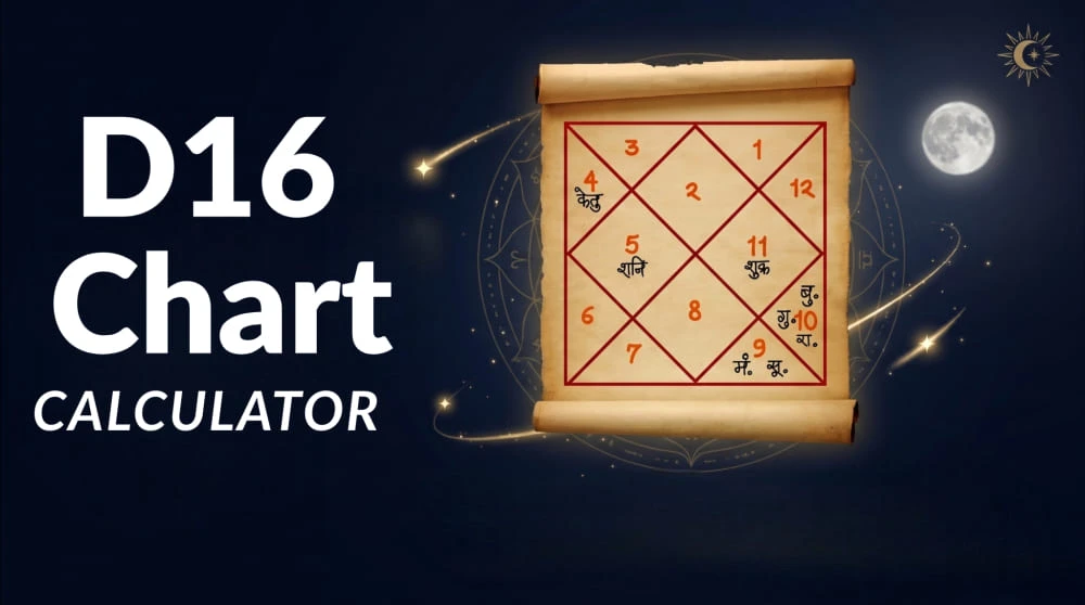 D16 Shodasamsa chart comforts and vehicles