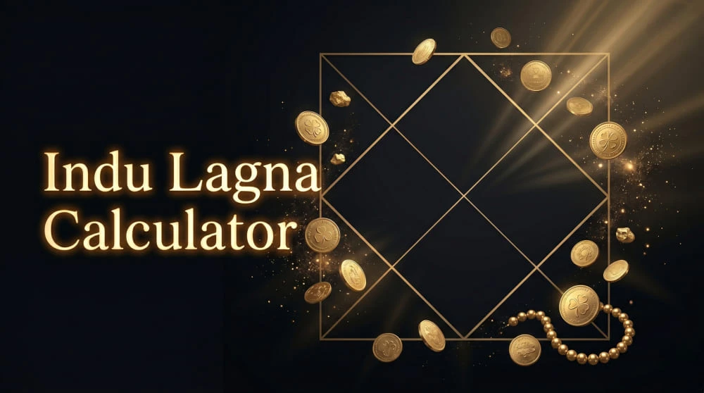 Wealth mantra themed artwork for Indu Lagna prosperity calculator