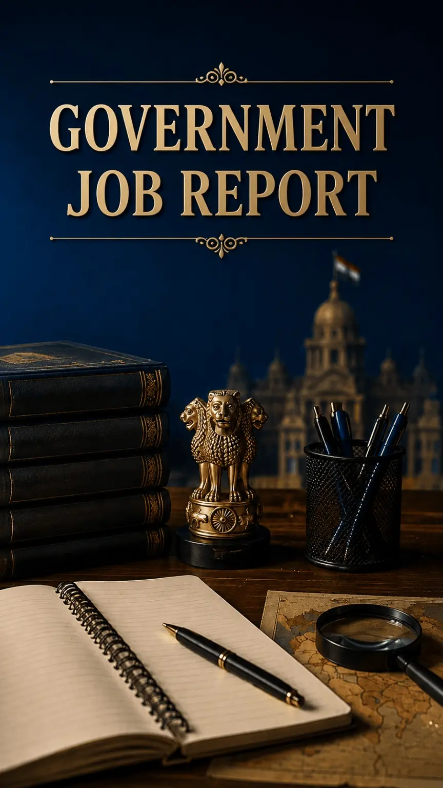 Government job astrology report cover with exam timing and department selection