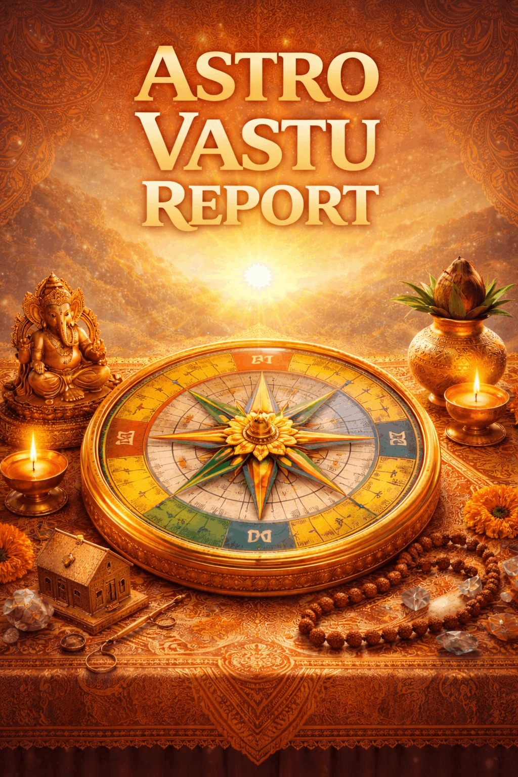 Abstract stylised astrology wheel placeholder for report cover preview.