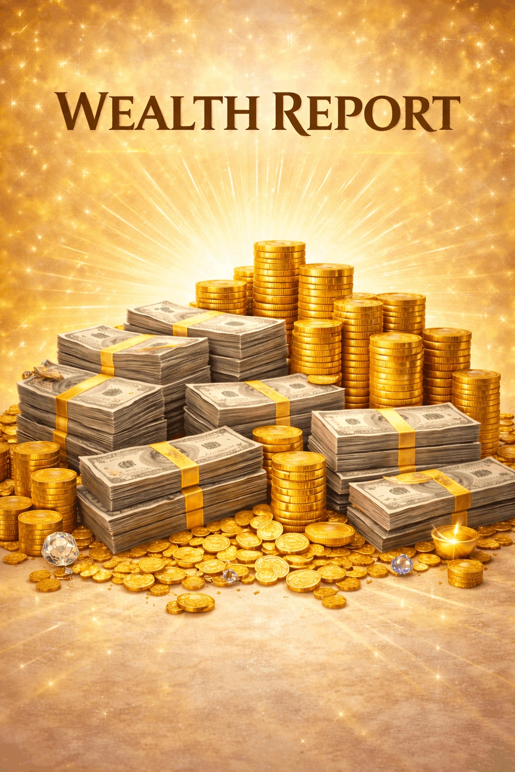 Premium Gold Vedic Wealth Report Cover showing modern celestial charts